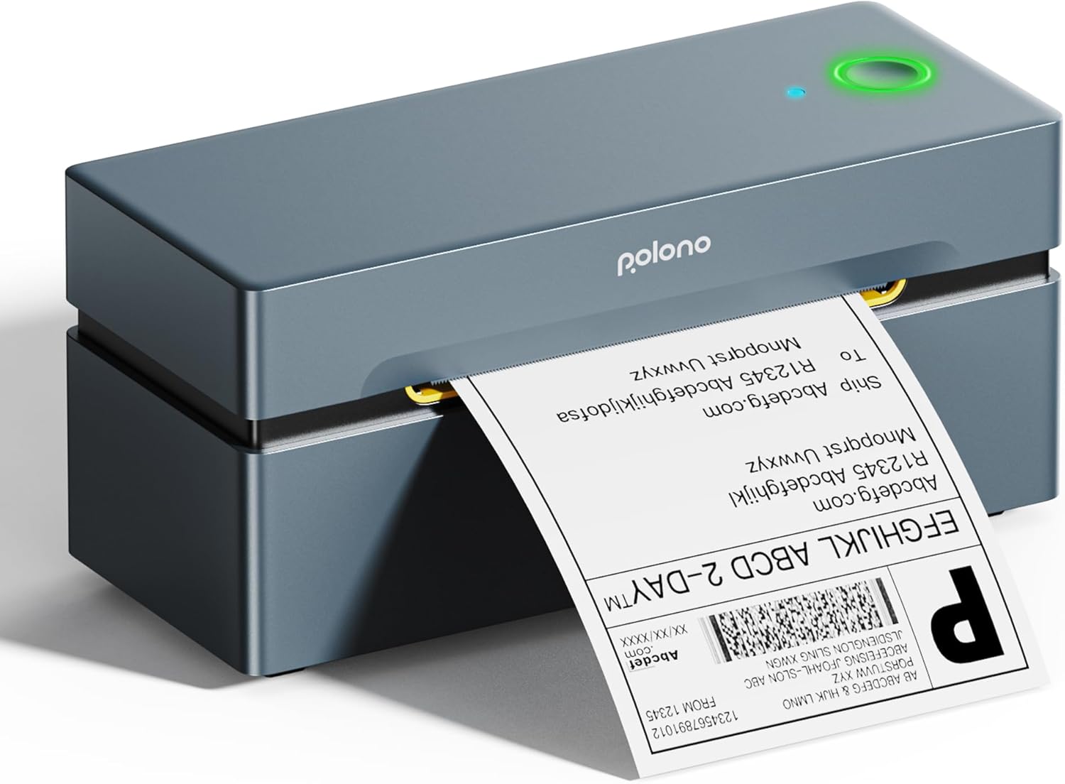 POLONO 4x6 Shipping Label Printer, Bluetooth Thermal Shipping Label Printer for Small Business, Support Android, iPhone and Windows, Widely Used for Amazon, Ebay, Shopify, Etsy, USPS, ect (Slate)