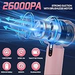 Aspirateur de voiture sans fil, aspirateur à main petit, aspirateurs portables 26000PA puissants, USB, 3 modes, mini aspirateur pour maison, bureau, voiture, animaux de compagnie, cuisine