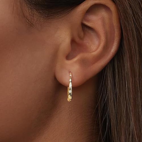 Miniatura 8 de Aretes de aro grandes para mujer, aretes chapados en plata y oro, hipoalergénicos para mujer, regalos
