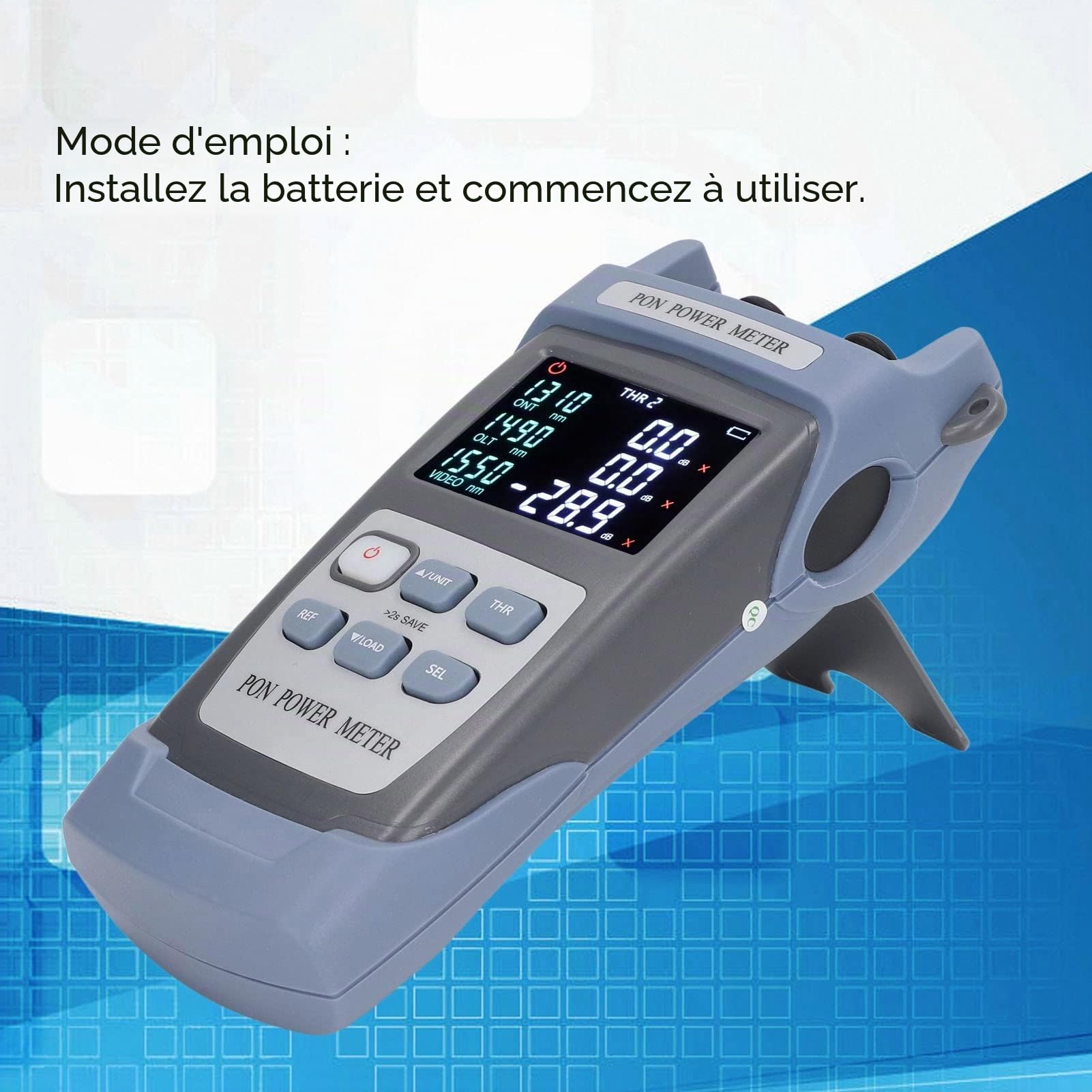 Luqeeg Mesureur de Puissance de Fibre Optique, Localisateur de Défaut D'indicateur de Puissance Optique avec Connecteur SC FC et Adaptateur USB, Compteur de Puissance Optique, Optical Power Meter