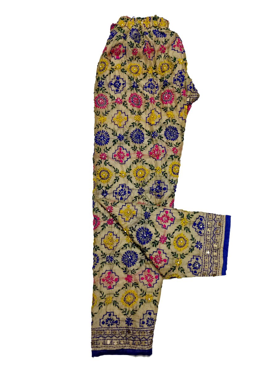 sahej suits White Chanderi Phulkari Palazzo-picture-10