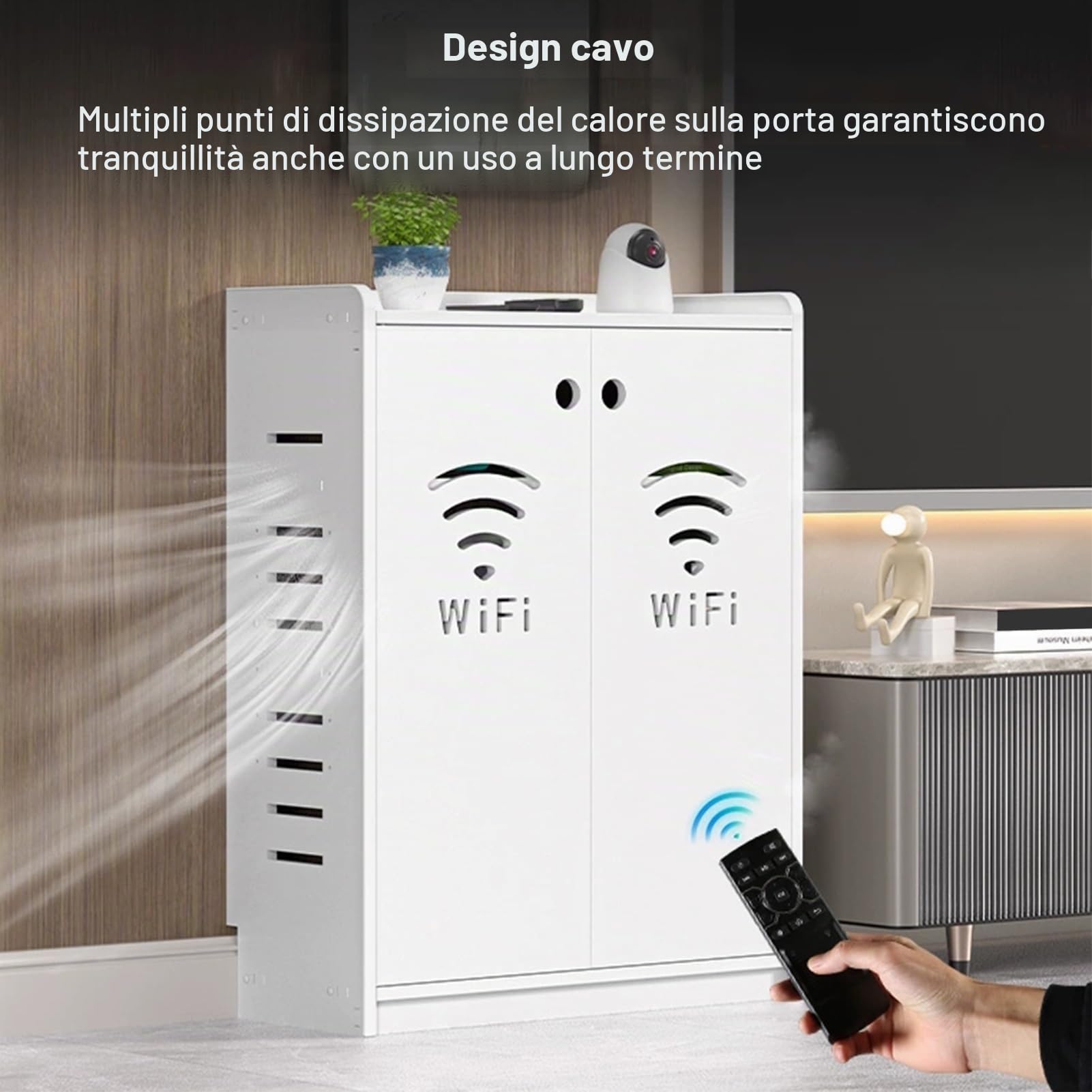 Mobiletto Portaoggetti Per Router Wifi, Cavo Archiviazione Multipla Armadio, Scatola WiFi Salvaspazio, Per Router Per La Casa, Il Soggiorno(White,50x80cm/19.7x31.5in)