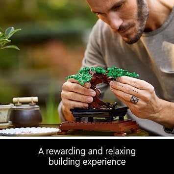 LEGO Botanicals Bonsai Tree Building Set - Artificial Bonsai Tree Plants for Home Decor, Adults Ages 18+ Faux, Fake Plants for Table, Desk, Office - Birthday Gift for Men & Women - 10281