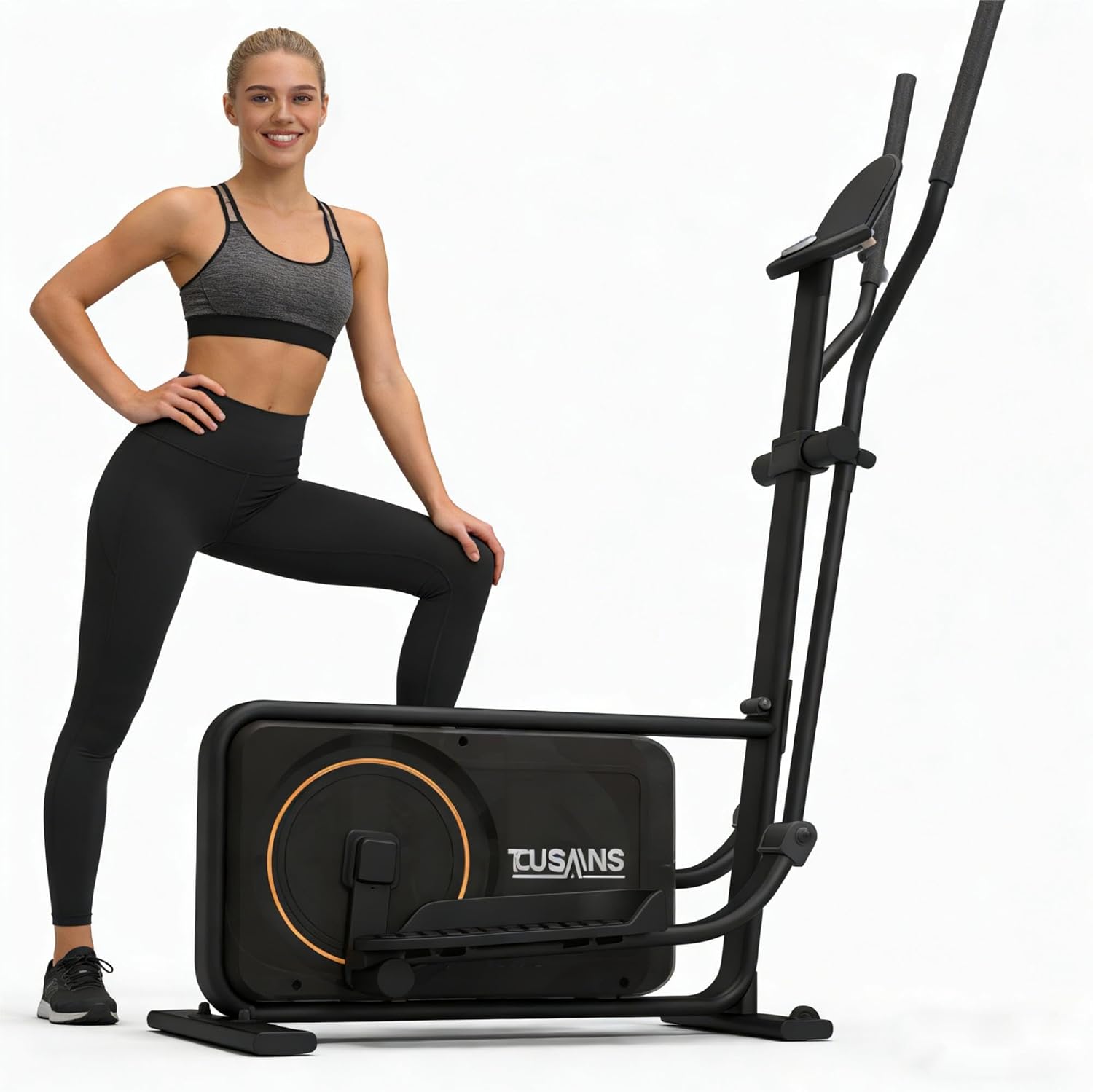 TOUSAINS ET3 Elliptical Trainer: 32 Magnetic Resistance Levels, Compact Quiet Home Machine, 265lbs Capacity