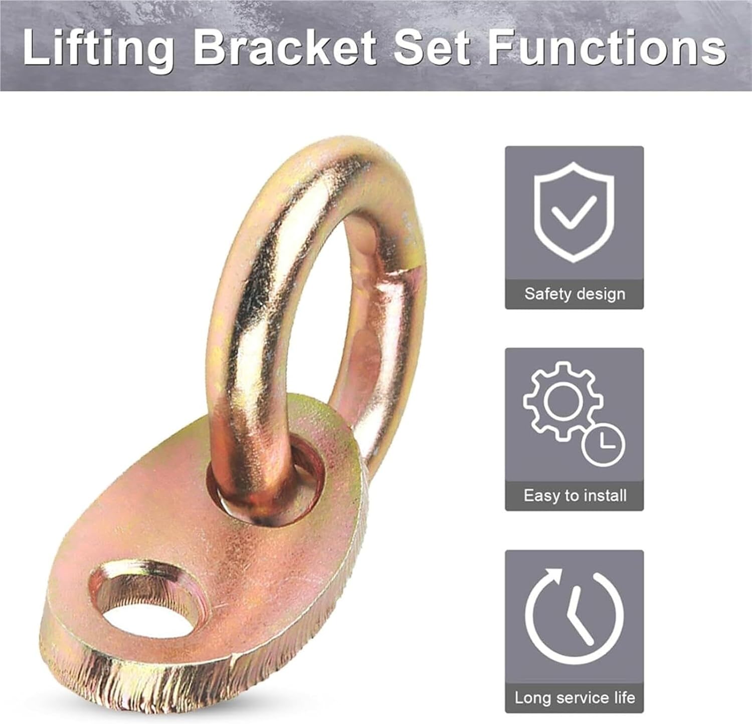 Color Zinc Plated Iron 7100 Engine Lift Bracket Set，5,500 lb Capacity Engine Lift Bracket Lifting Eyes, Compatible with Load Levelers and Slings, 4pcs