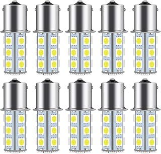 1156 Led Bulb BA15S 1073 7506 1141 Led Bulb Replacement for Camper SUV RV Led Light Bulbs Car Turn Signal Bulb Brake Light Tail Lights Backup Light Lamp White, Pack of 10