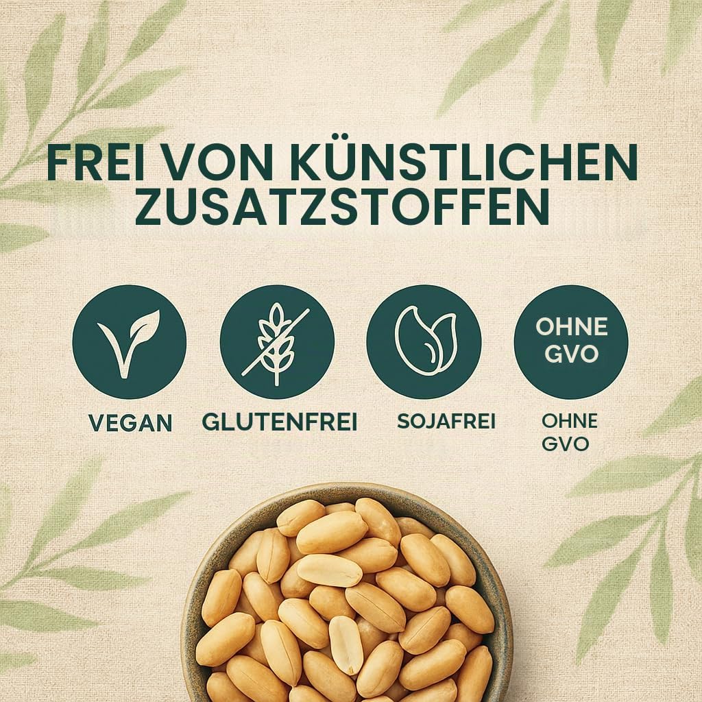 GiDeli Erdnüsse Geröstet ohne Salz und Öl 20kg im Eimer - Großpackung ungesalzener naturbelassener