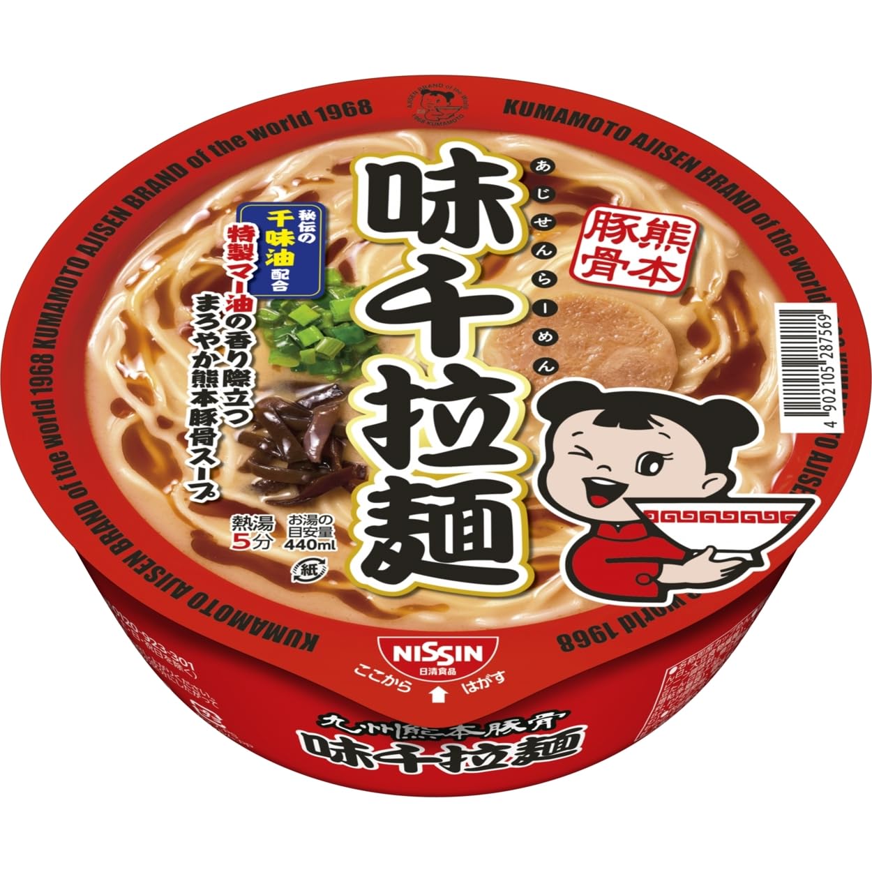日清食品 九州熊本豚骨 味千拉麺 106g×12個 [有名店 カップ麺 カップラーメン インスタント トンコツ]
