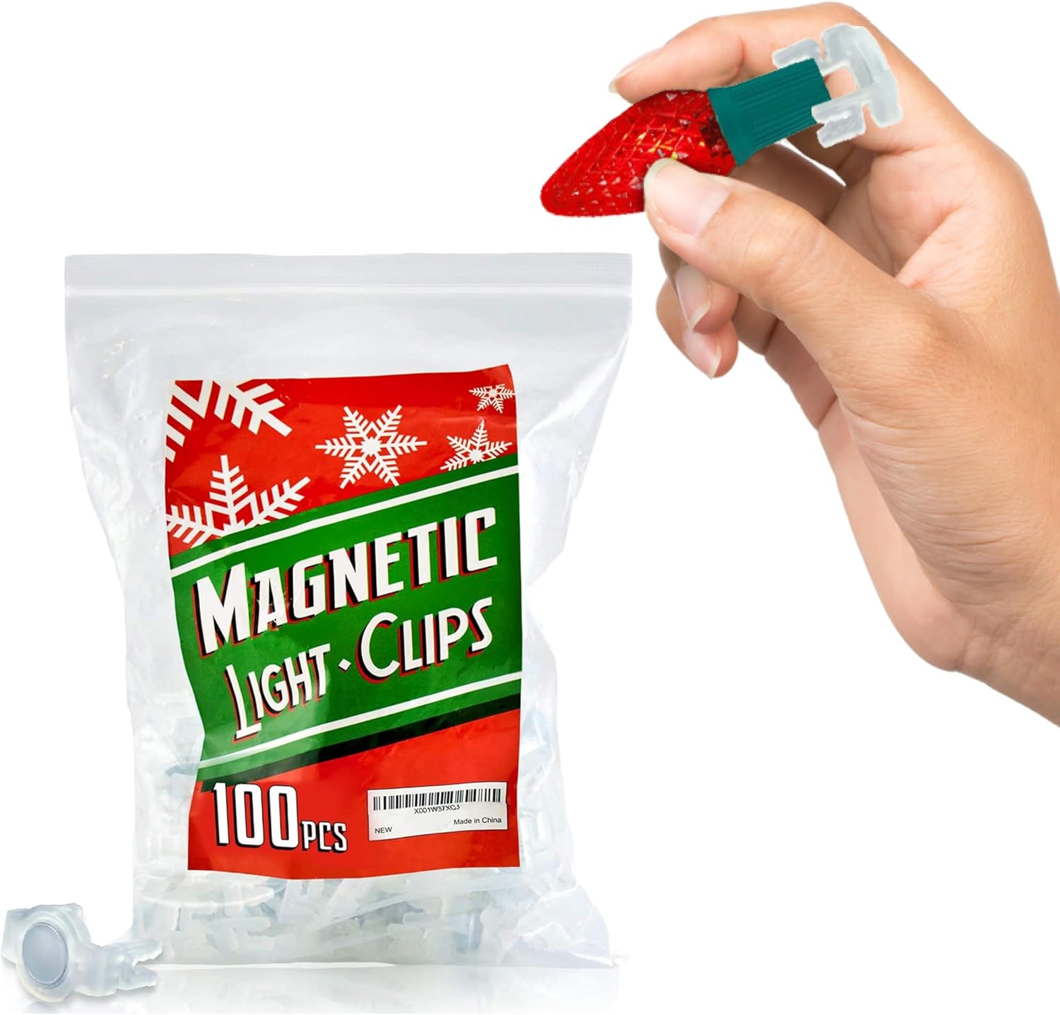 Clear Magnetic C9 Christmas Light Clips, 100 Pieces