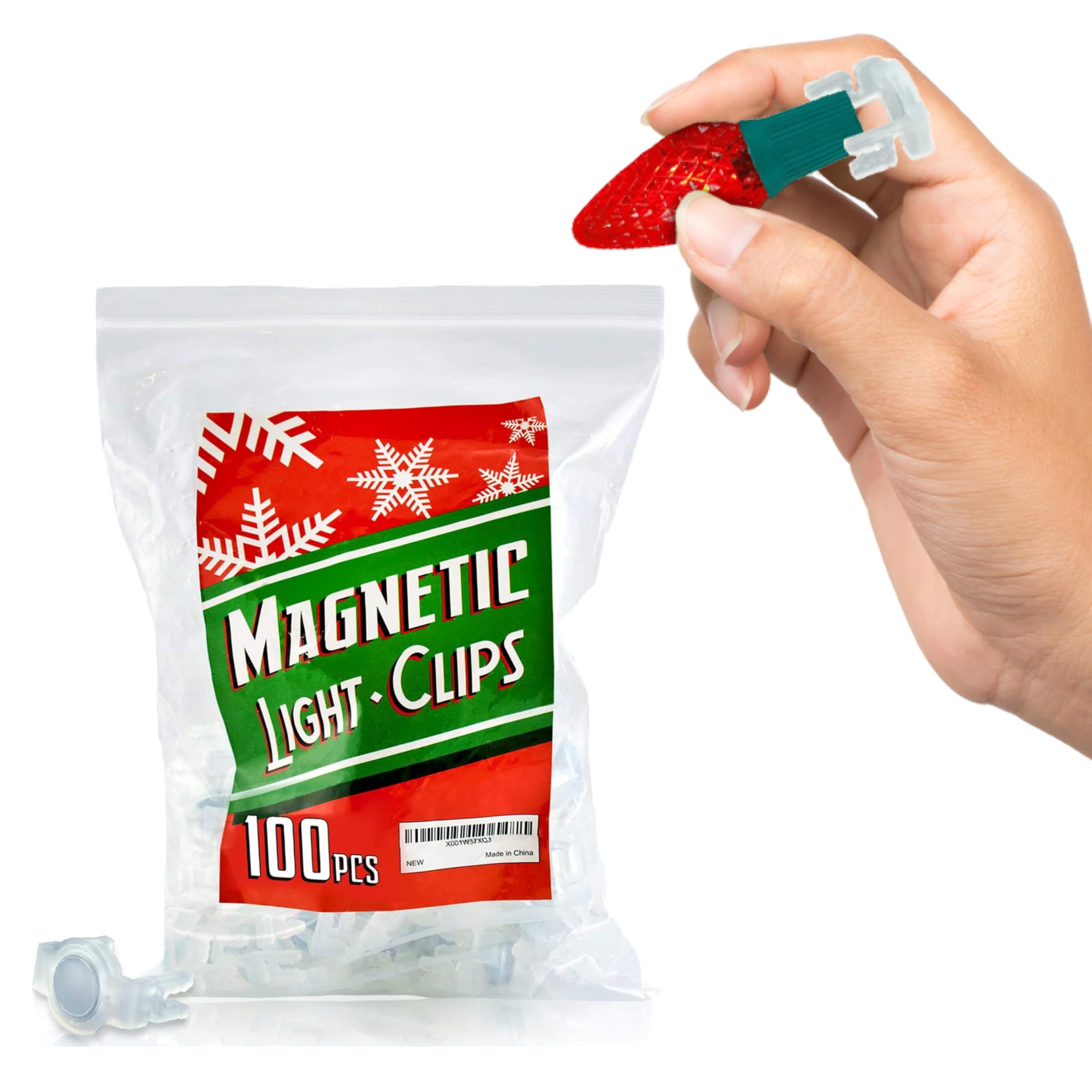 Signs Authority Extra Strong Magnetic Christmas Light Clips - 100 Magnetic christmas light hooks for C9 Socket, Magnetic Clips Weather-Resistant Outdoor Light Clips | Christmas Light Clips For Outside