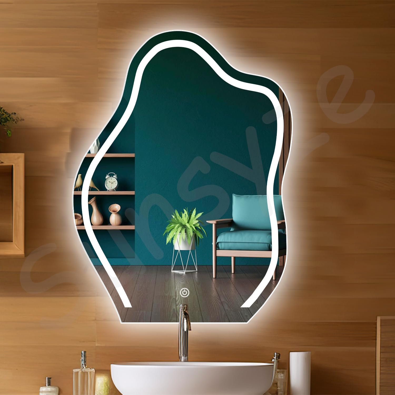 Wall Mounted Bathroom Mirror with Light, 24x30 Touch Sensor Led Mirror for Wash Basin with 3 Color (Warm, White & Natural Light) Decorative Bathroom Mirror-image-17