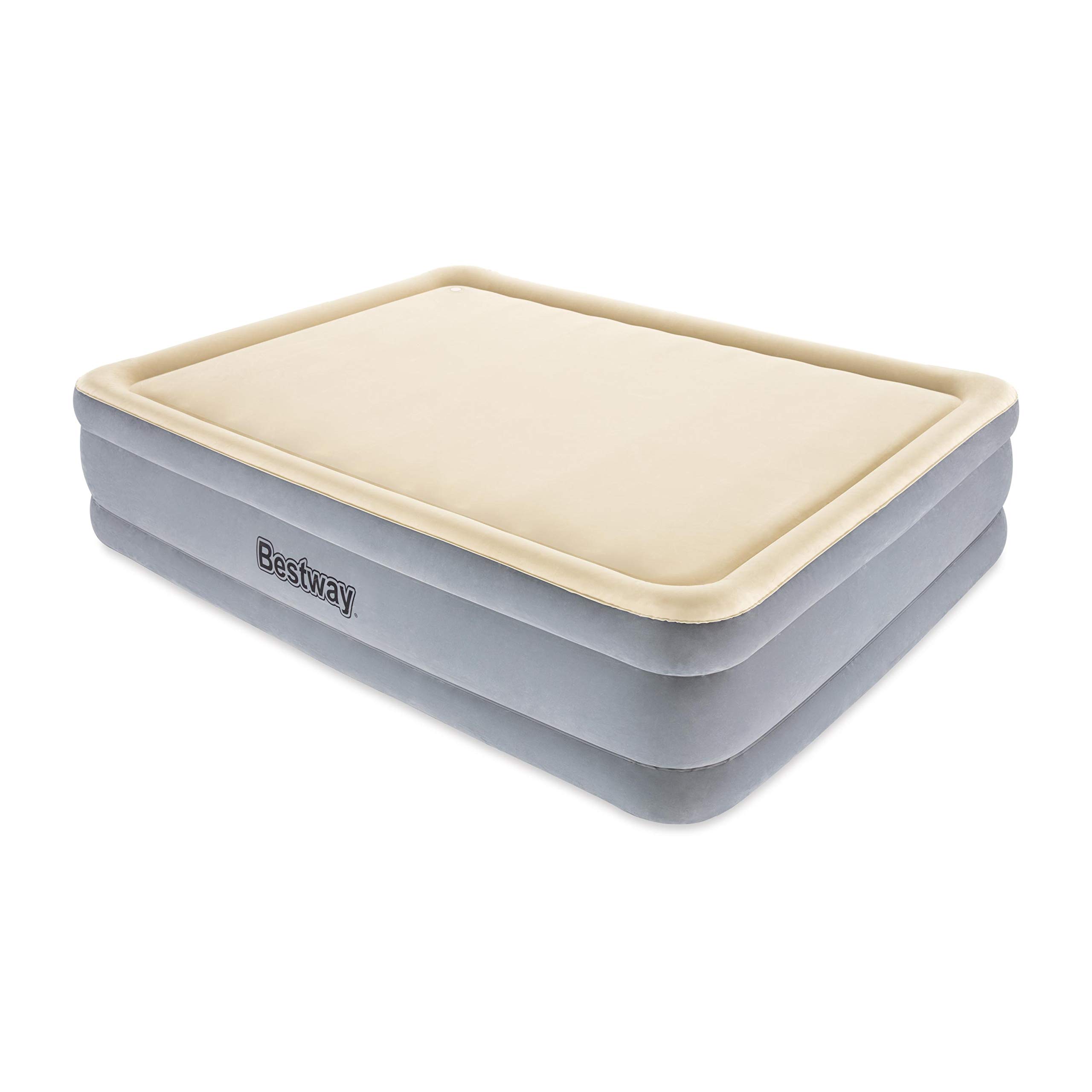 Bestway 67486-3 Materasso gonfiabile matrimoniale Foam Top da 2.03 m x 1.52 m x 46 cm con pompa integrata
