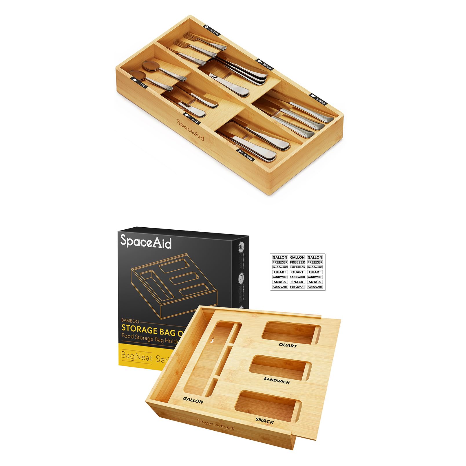 SpaceAid Set van 6 beddenlakenorganizers en opslag, opvouwbare