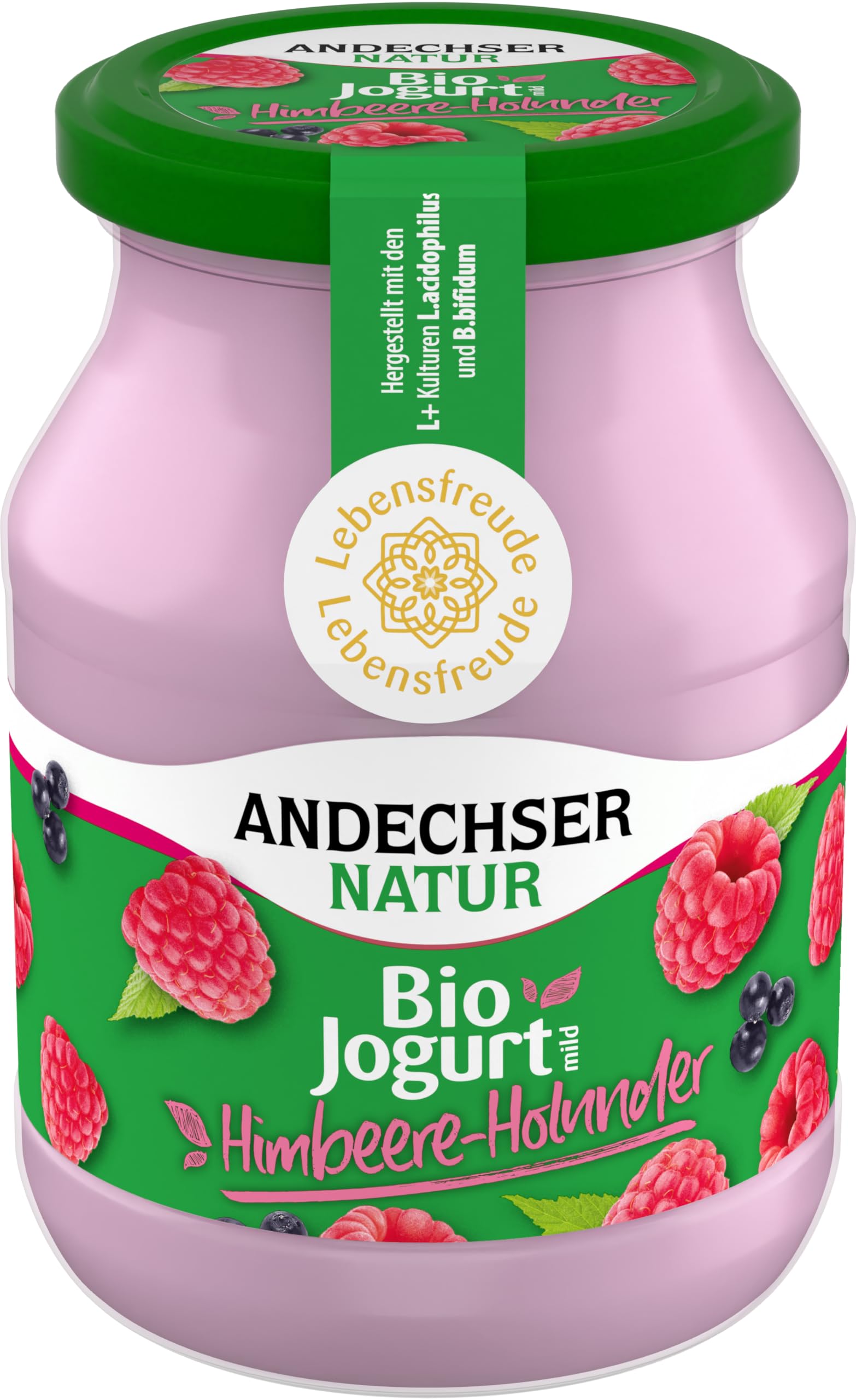 Bio-Jogurt Himbeere Holunder 3,8% 6 x 500 g