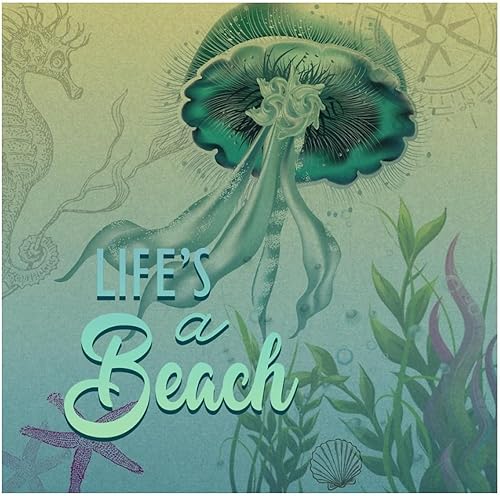 Calcomanías de vinilo con citas para pared, temática náutica, playa, océano, medusas submarinas, divertidos murales artísticos de pared para