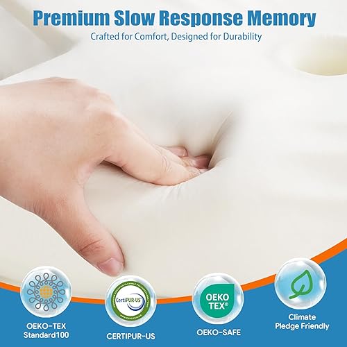 Miniatura 4 de Almohada cervical cervical para dormir, almohada de espuma viscoelástica para apoyo del cuello, almohada ergonómica para aliviar el dolor, almohada