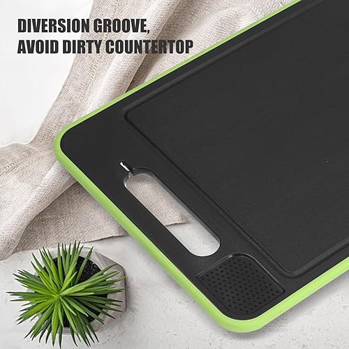 Miniatura 6 de Tabla de cortar carne de doble cara, bandeja de alimentos multifunción, tabla de cortar de polipropileno de acero inoxidable con ranura para jugo,