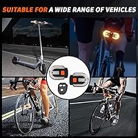 Vista 6 de 4 señales de giro para bicicletas con alarma, control remoto de carga USB, luz trasera de bicicleta integrada, 5 modos, impermeable, estroboscópica