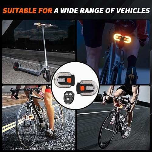 Miniatura 6 de 4 señales de giro para bicicletas con alarma, control remoto de carga USB, luz trasera de bicicleta integrada, 5 modos, impermeable, estroboscópica,
