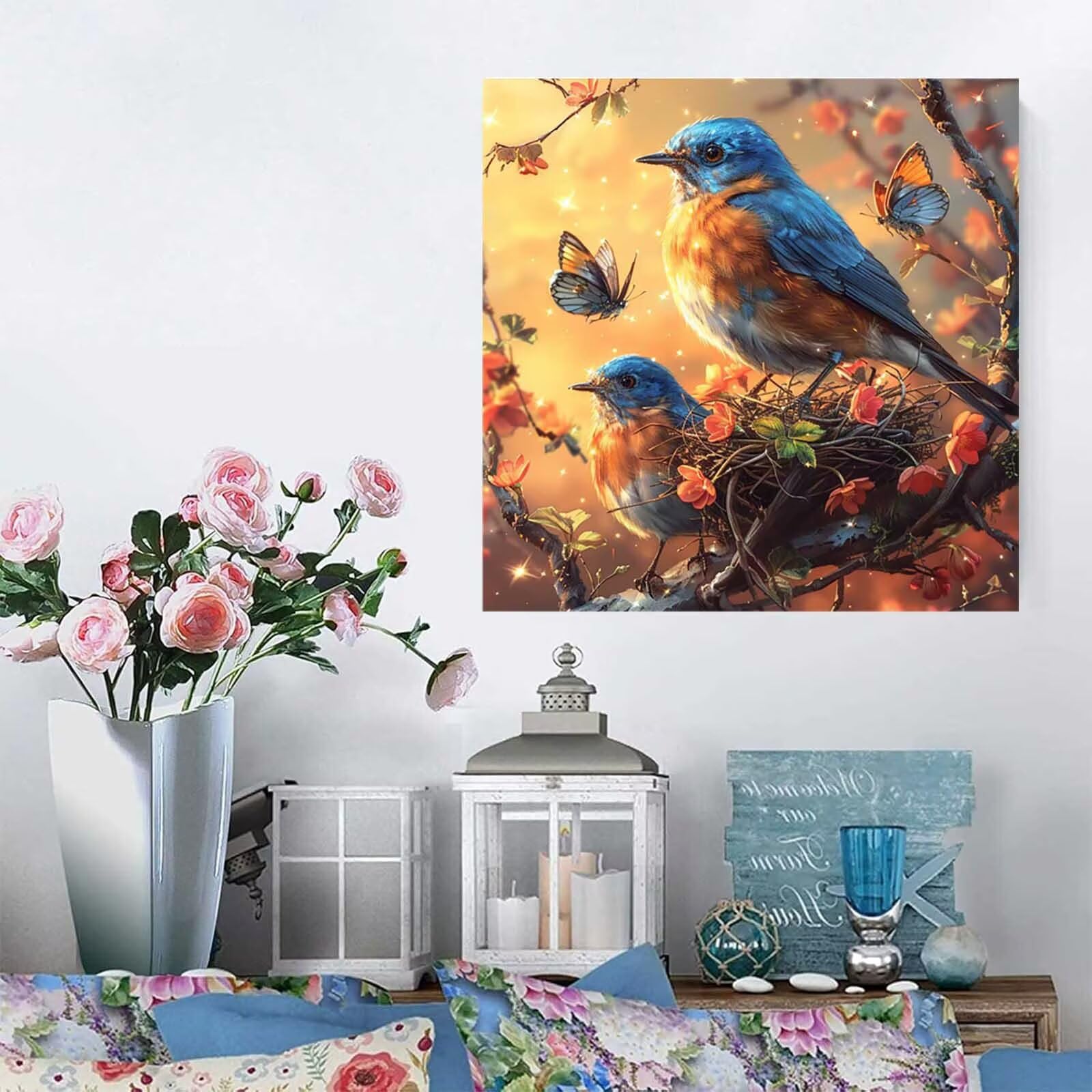 5D Diament Malarstwo Ptak Numer Numeru Dorosły, Diament Malarstwo Dorosły Motyl, DIY Zestaw Kreatywny wypoczynek Dorośli, Numer Malarstwo Rhinestone Zestaw Ścieg krzyżykowy, Boże Narodzenie Dekoracja