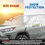 6 Layers Universal SUV Half Car Cover (142"x59") - Mid-Size SUV Hail & Snow Shield for Compact Cars | Scratch-Free Hooks + Reflective Strips | Waterproof Roof Cover