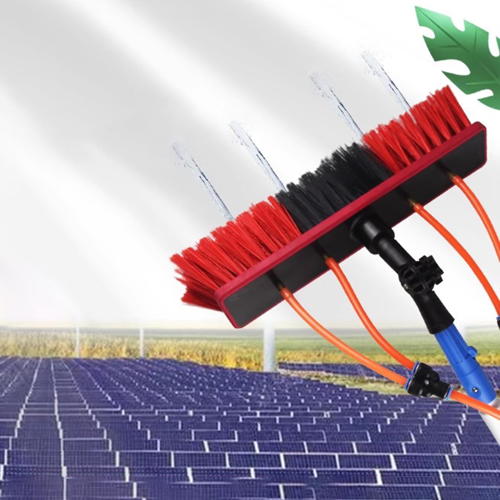 OLSKFUH Solar Panel Cleaning Brush With Extendable Pole Lightweight Dusting Tool Water-Fed Window Cleaner Kit For Efficient Solar Panel Maintenance And Cleaning,size_name-900cm/29.5ft