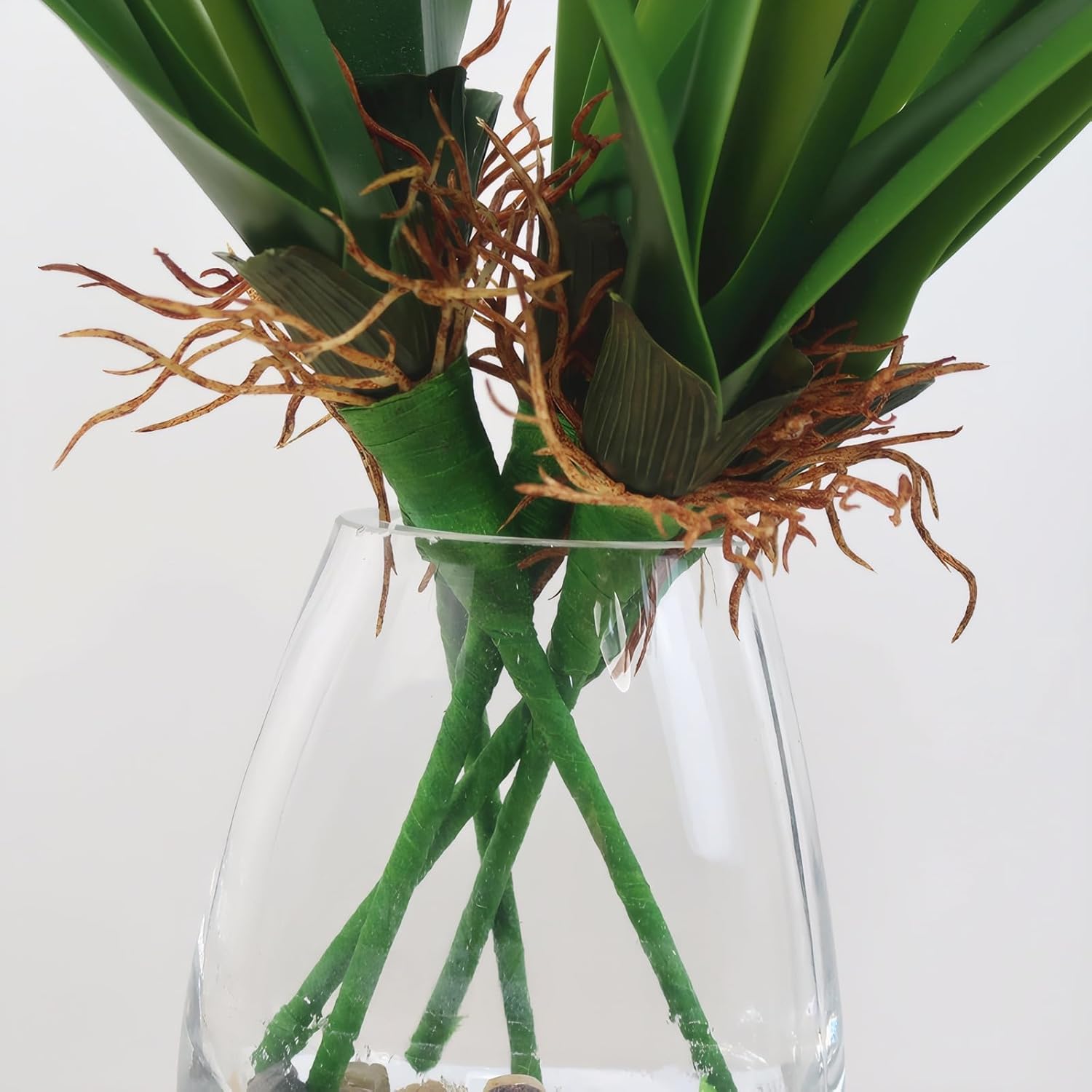 6pcs Artificial Cymbidium Leaves 17" Fake Real Touch Clivia Faux Orchid Leaves Green Plants for Vase Bouquets Home Office Wedding Decor.