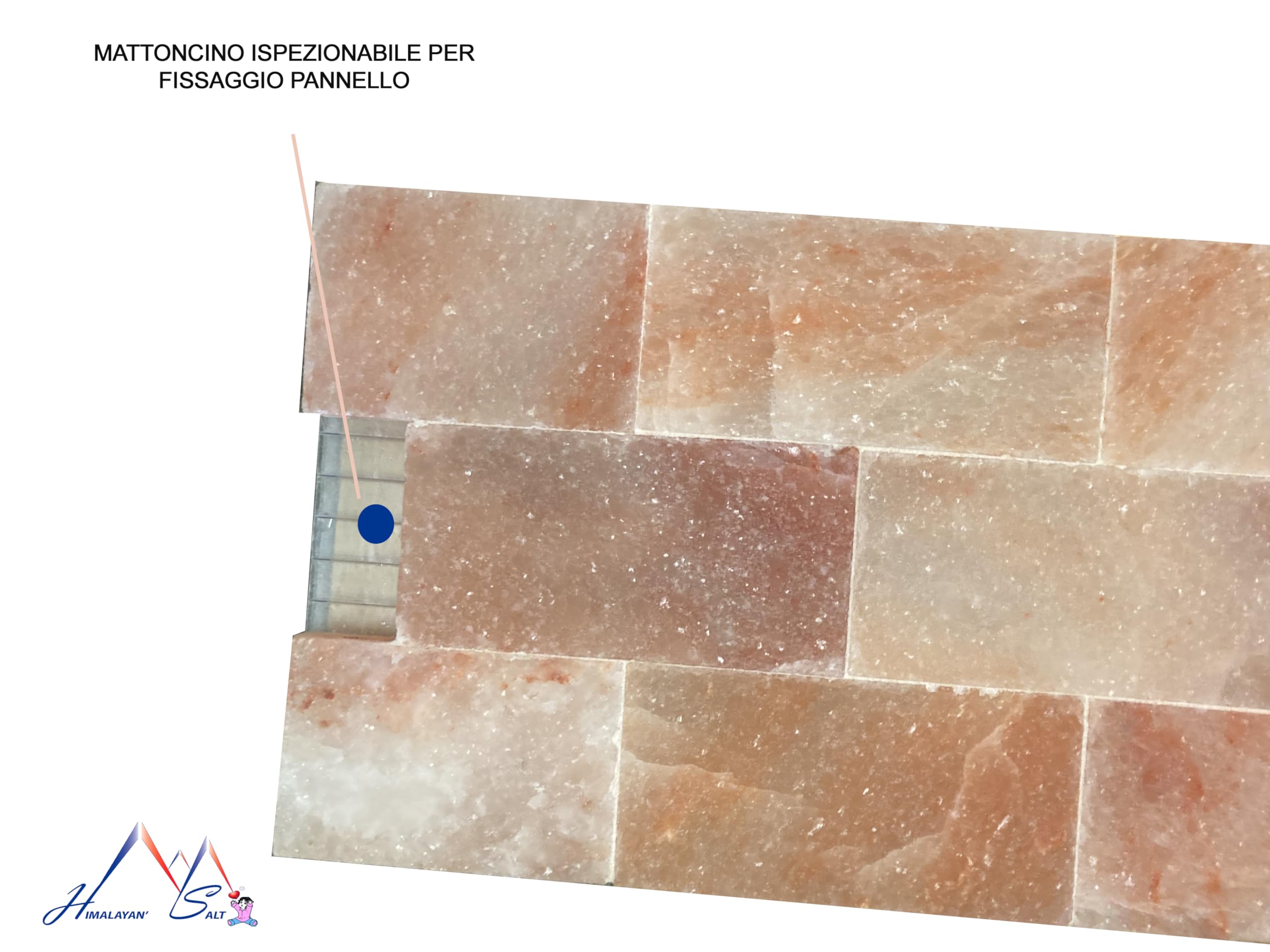 PARETE DI PURO SALE ROSA DELL'HIMALAYA CERTIFICATO SALT RANGE KEWRA PUNJUB PAKISTAN MATTONI PER SPA SAUNA BENESSERE ARREDO RELAX