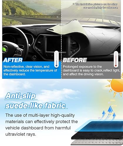 Miniatura 2 de CARTIST Cubierta de salpicadero personalizada para Dodge Grand Caravan 2011-2020 Chrysler Town Country 2011-2016, accesorios para salpicadero,