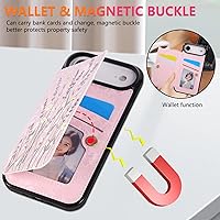 Vista 88 de UEEBAI Funda tipo cartera para iPhone 15 Pro Max con tarjetero, cubierta de cuero PU con soporte, bloqueo RFID, doble cierre magnético, relieve