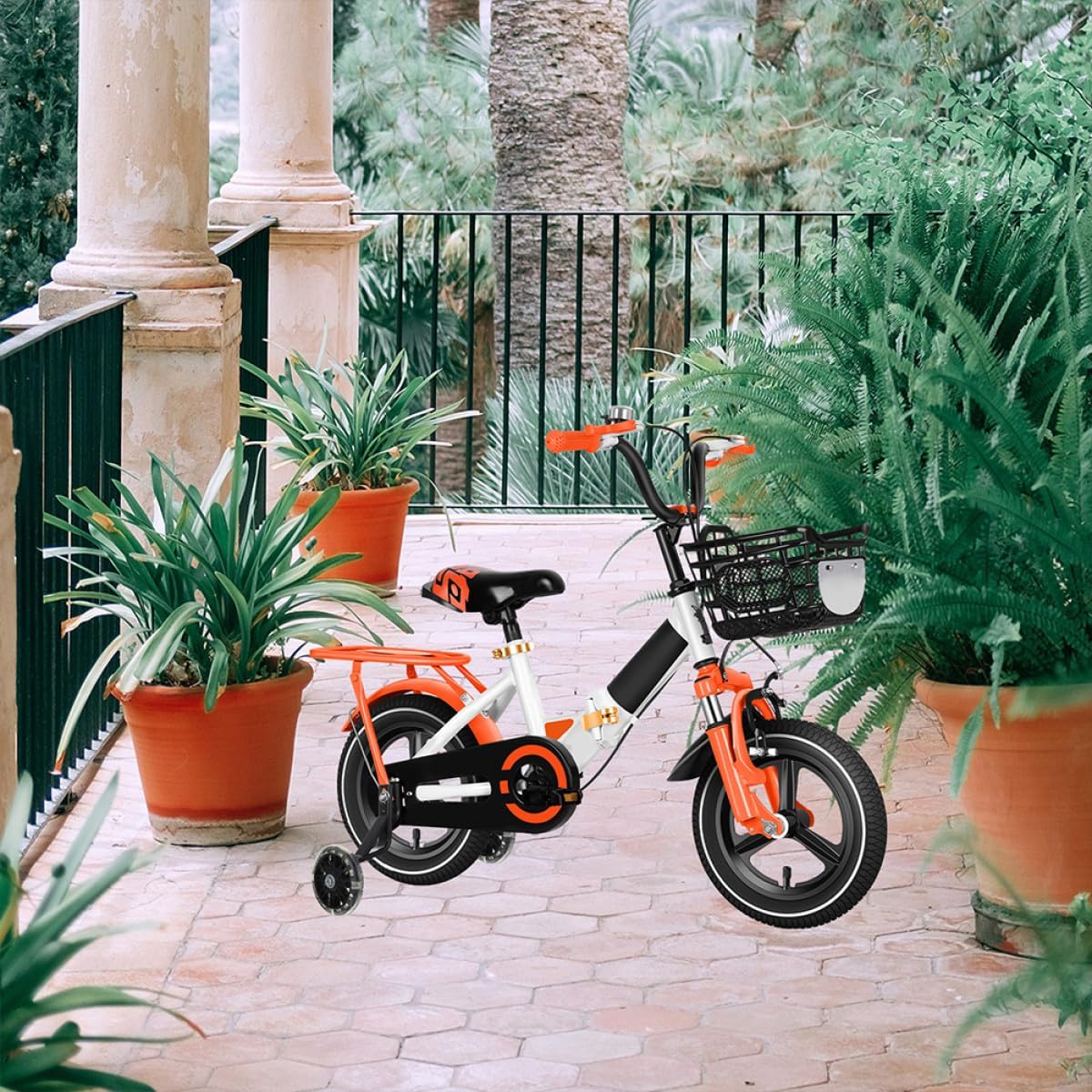 Zerodeko Bike Training Wheels 2 Pairs 16-inch Wear-resistant Auxiliary Balance Wheels with Glow for Bike Riding Support