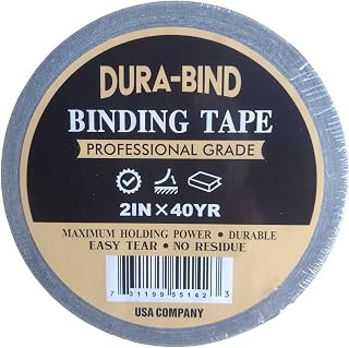 Bookbinding Tape, Professional Grade Premium Black Cloth Tape. Durable, Long Lasting Quality Adhesive, 2 inch x 40 Yard