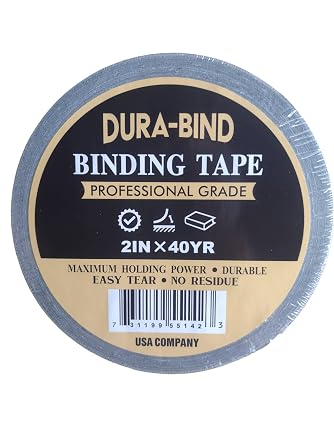Bookbinding Tape, Professional Grade Premium Black Cloth Tape. Durable, Long Lasting Quality Adhesive, 2 inch x 40 Yard