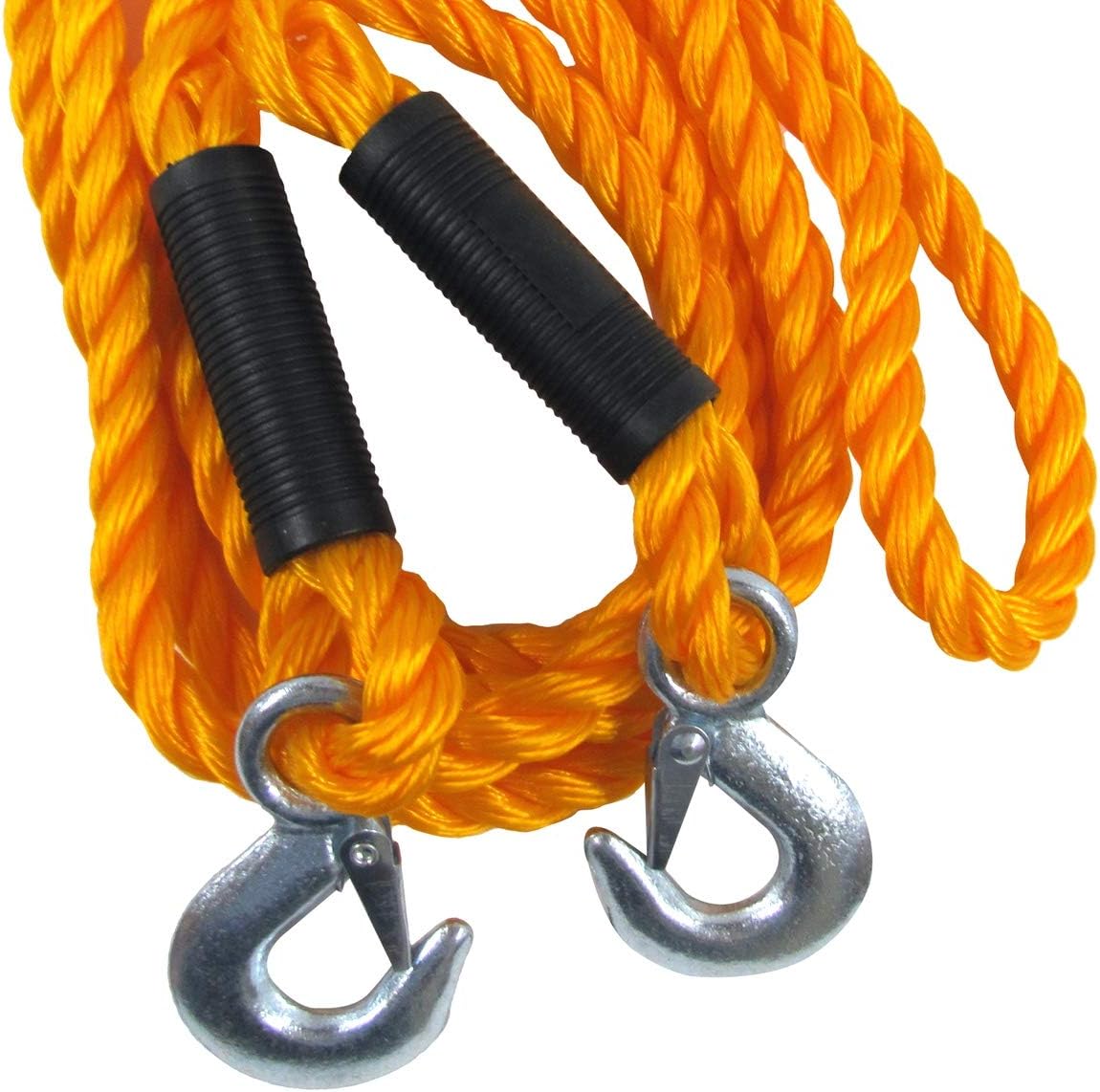 Treasure Gurus 13ft 5500LB Heavy Duty Auto Car Truck ATV Boat Roadside Emergency Braid Nylon Tow Rope Hooks