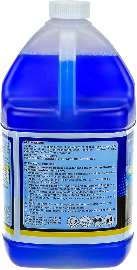 AC Coil Cleaner 4291-08, Alkaline Based Foaming HVAC Evaporator & Condenser Coil Cleaner, 1 Gallon, Cloth Included