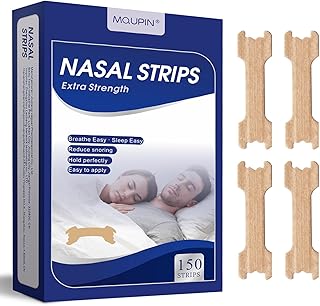 MQUPIN 150 Counts Nasal Strips Upgraded, Drug-Free, Safe, Long Effect, Reduction Snoring, Nasal Strips for Snoring Congestion Relief(66mm*19mm)