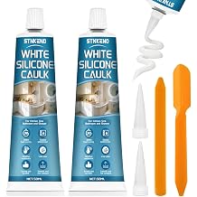 White Silicone Caulk, 3.53 Oz Silicone Sealant Waterproof