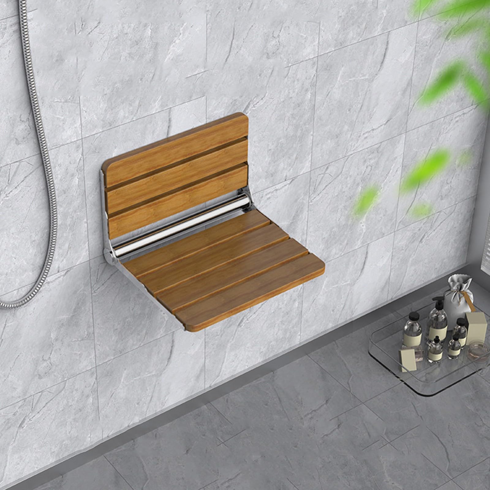 Silla Ducha Plegable,Asiento Ducha Plegable Pared Montada Taburete de baño,Silla Abatible Ducha Montado en la Pared,Silla Antideslizante Plegable Cuarto Baño para Discapacitado