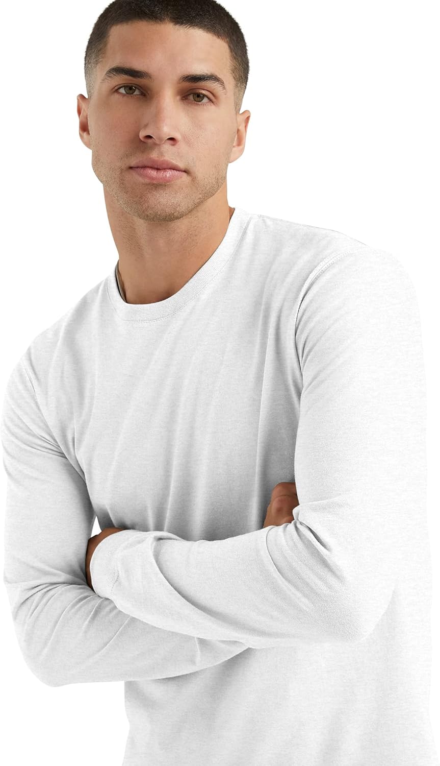 Hanes Men's Originals Long Sleeve Cotton T-Shirt, Classic Crewneck Tee for Men, Available in Tall - Image 4