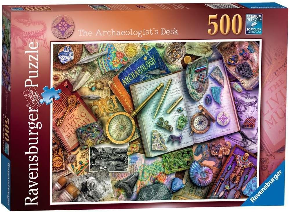 Ravensburger Aimee Stewart The Archaeologist’s Desk 500 Piece Jigsaw Puzzle for Adults and Kids Age 10 Years Up