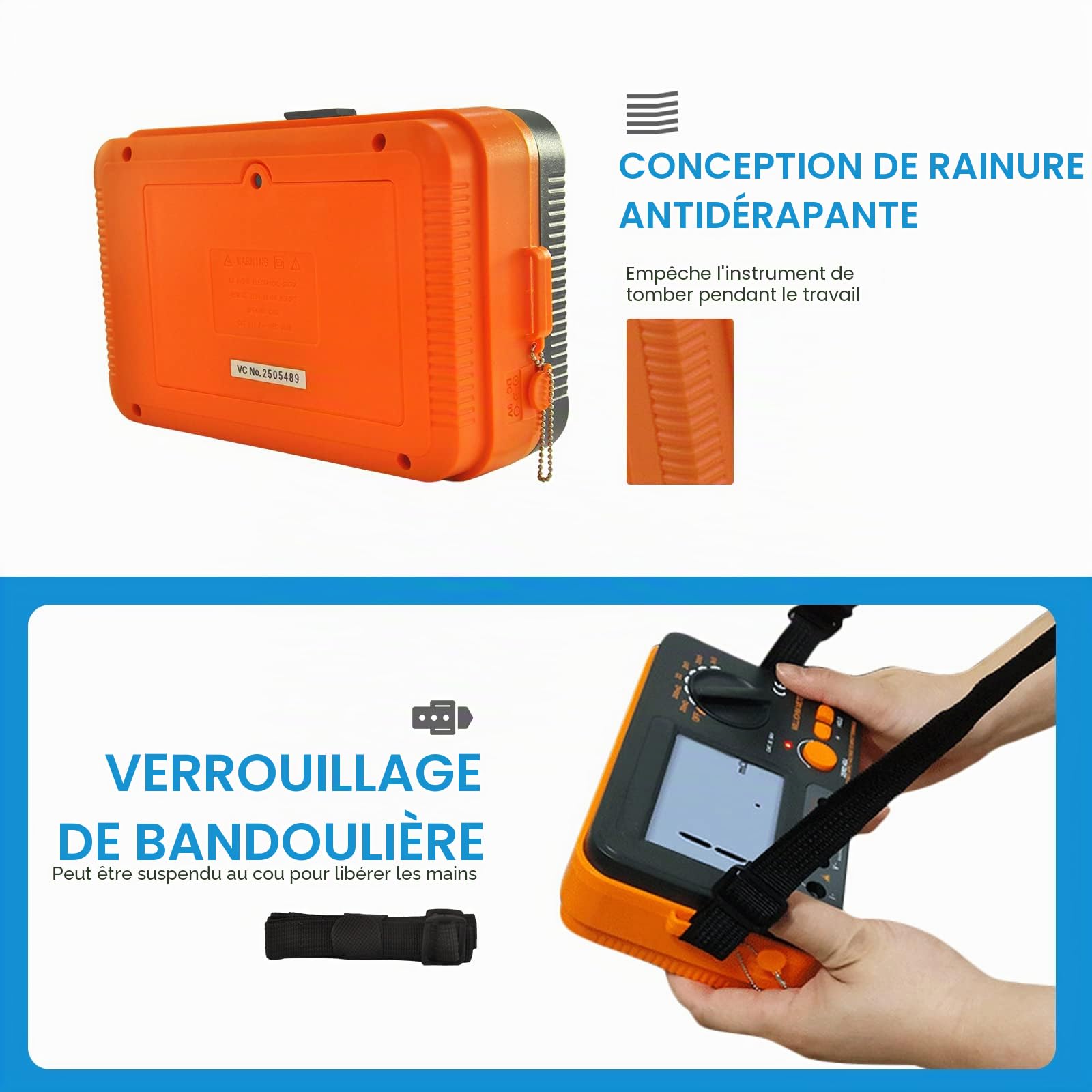 Testeur d’Isolement Numérique 1000V, AIOMEST Mégohmmètre Digital avec Tension Réglable 250V/500V/1000V, Mesure jusqu’à 2 GΩ, Testeur de Continuité, CAT III 600V Multimètre pour Moteurs et Câbles