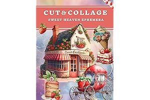 Cut and Collage Sweet Heaven Ephemera Book: Stunning Strawberry and Blueberry Visuals for Creative Projects