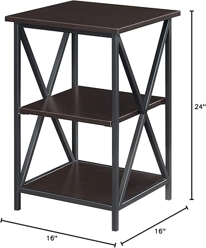 Miniatura 39 de Convenience Concepts Tucson - Mesa auxiliar con estantes, mármol sintético gris/negro Mármol de imitación