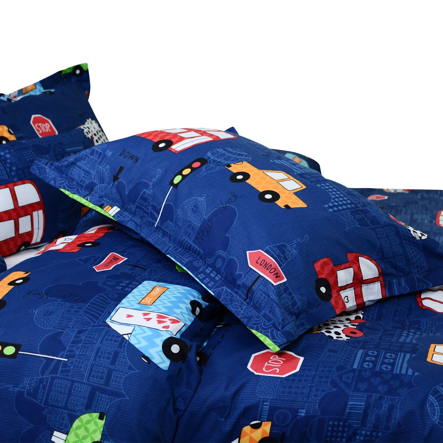 SENTUBILA Uil beddengoedset 135 x 200 cm, ritssluiting, microvezel dekbedovertrek, kinderbeddengoed, met kussensloop 80 x 80, Kids beddengoed voor jongens, A, 90 x 200 75 x 50 cm
