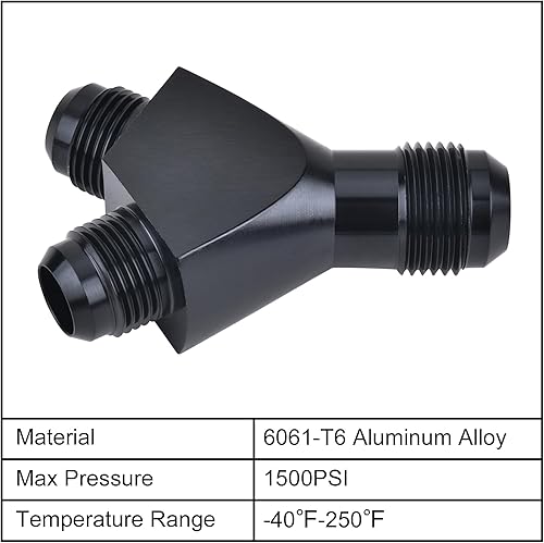 Miniatura 3 de EVIL ENERGY 10AN a 8AN 8AN Y Block Flare Fitting Adaptador Union Splitter Negro