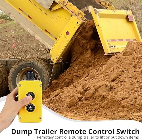 Miniatura 2 de Homaisson Control remoto de remolque de volcado, interruptor de control hacia arriba y hacia abajo del remolque de 12 V, botón de control remoto de