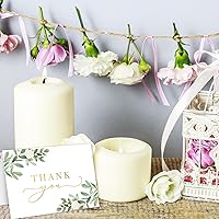 Vista 7 de AnyDesign Paquete de 24 tarjetas de agradecimiento con sobres, calcomanías de hojas verdes de acuarela, tarjetas de felicitación de hojas