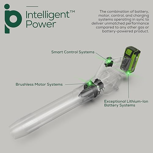 Miniatura 9 de Greenworks Soplador de hojas axial inalámbrico sin escobillas de 40 V (160 MPH  700 CFM75+ herramientas), batería de 8.0 Ah y cargador incluidos