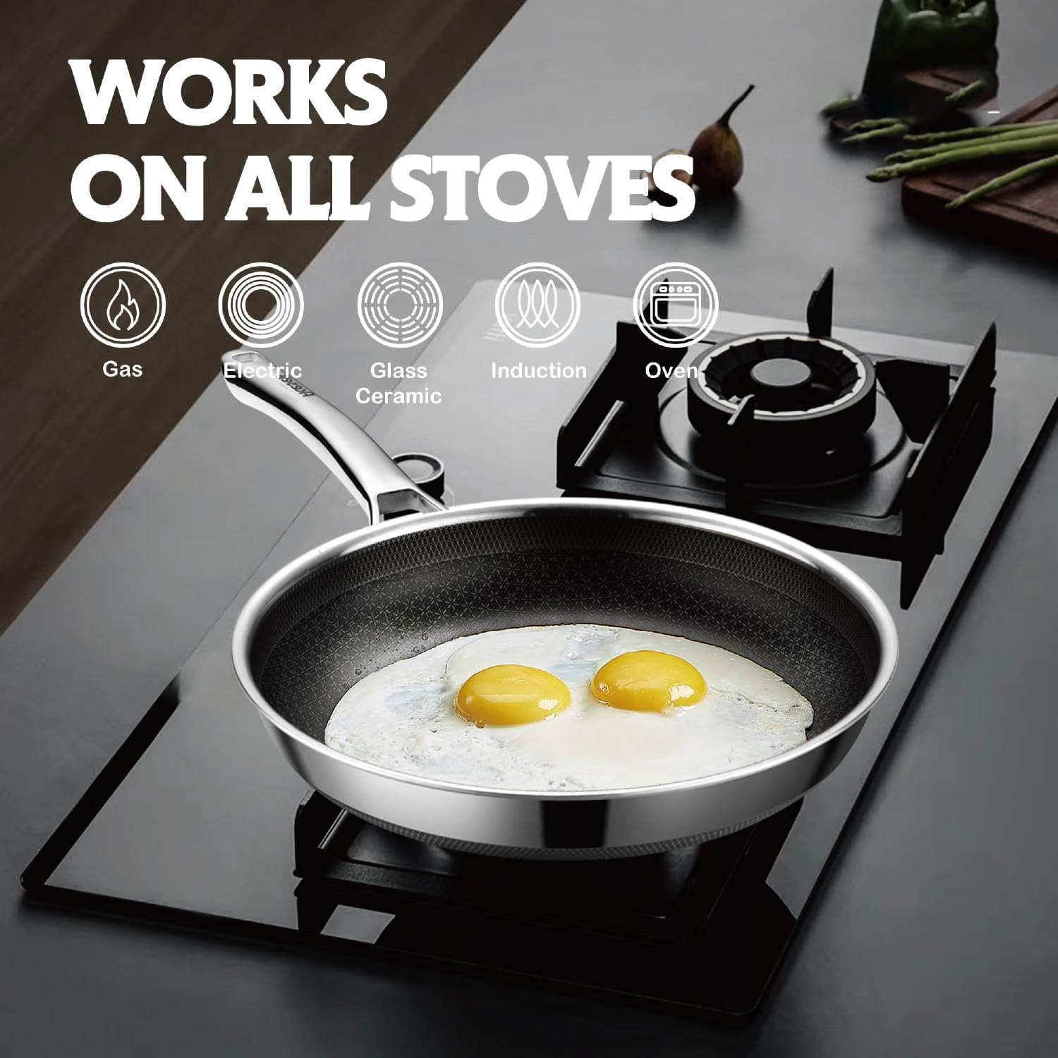 AR Mall Nonstick Frying Pan 20 CM Stainless Steel Stay-Cool Handle, Dishwasher and Oven Safe, Induction Ready, Compatible with All Cooktops (Frying PAN 20 CM) — Amazon image 4