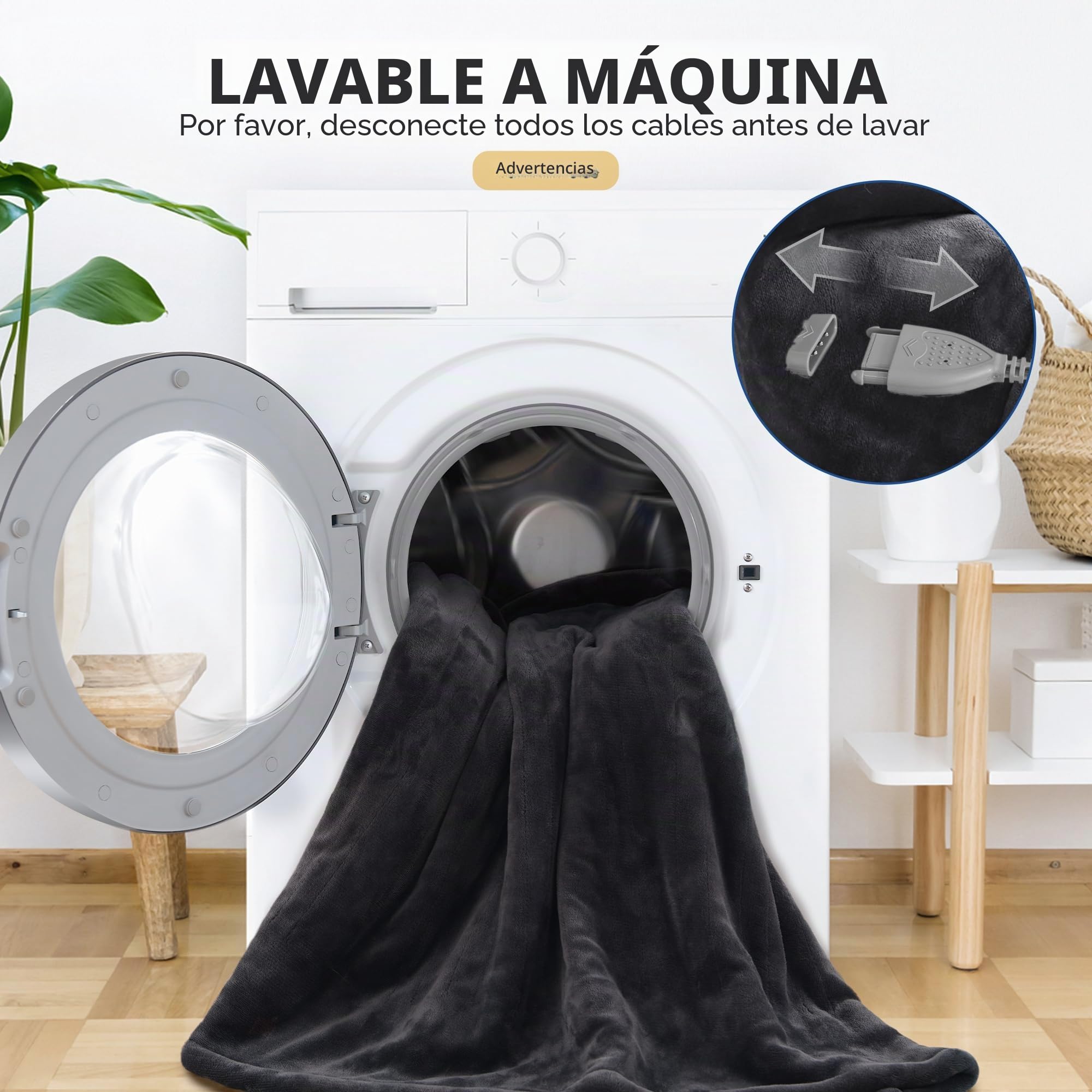 Manta Eléctrica Grande Térmica para Cama 150x200cm, Calentamiento rápido 6 Niveles de Calor y Temporizador de Apagado automático de 1~10 Horas y Pantalla Digital, Lavable a máquina, Gris
